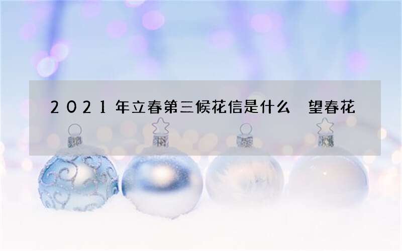 2021年立春第三候花信是什么 望春花